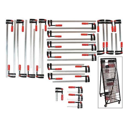 30 piece Malleable Cast Bar Clamp Kit w/ Display by USA Bessey Bar & Pipe Clamps