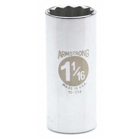 Skt 1/2Dr 12Pt Dp 1 1/16 by USA Armstrong Sockets