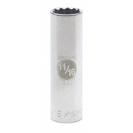 Skt Dp 1/2Dr 12Pt 11/16 Type 12 322 by USA Armstrong Sockets
