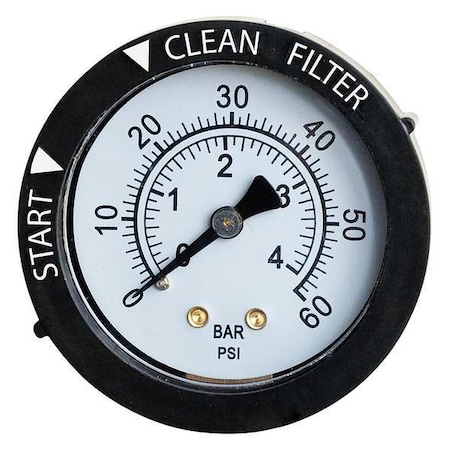 Rear Mount Dial Pressure Gauge by USA Blue Wave Pneumatic Tool Parts