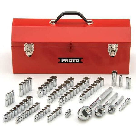 Socket Wrench Set 1/4" 3/8" 1/2"Dr 81 pc by USA Proto Socket Sets
