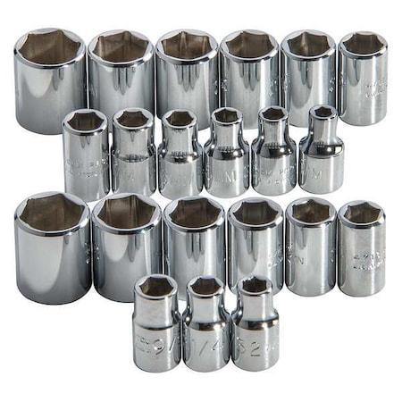 Socket Set 1/4 in. Dr 22 pc by USA Proto Socket Sets