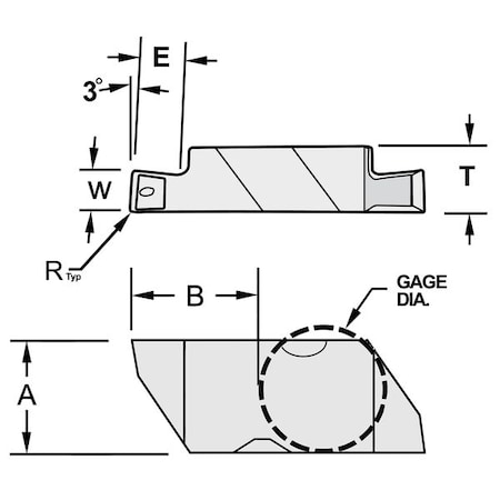 Carbide Insert Top Notch NG 3R W.125 Min. Qty 10 by USA Ultra Dex Indexable Cutting Tools & Inserts