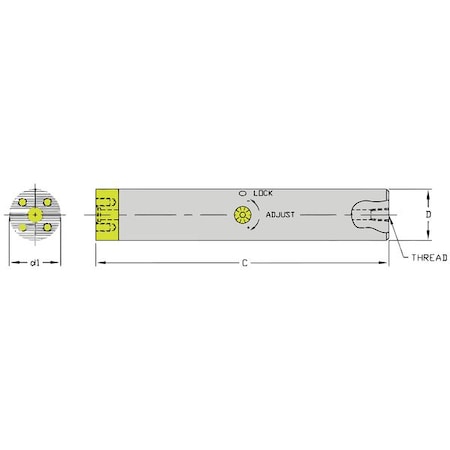 Boring Bar SCFT B50MM 850 by USA Ultra Dex Indexable Toolholders