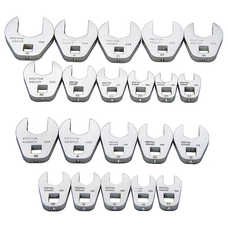 Crowfoot Sockt Set Opn End 3/8" Dr 21 Pc by USA Proto Crowfoot Socket Wrenches