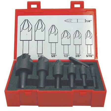 Drill/Countersink Set 110 deg. HSS 7 pcs by USA KEO Combined Drill/Countersinks