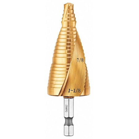 Impact Step Drill Bit 7/8 and 1 1/8 In. by USA Dewalt Step Drill Bits
