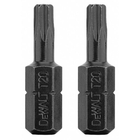 Insert Bit 1/4" Torx T20 1" PK2 Type DW2620IR by USA Dewalt Screwdriver Bits