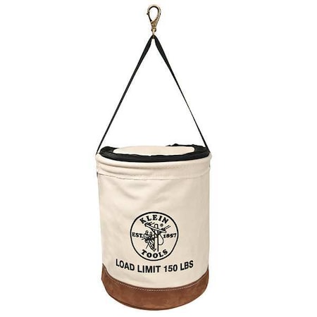 Bucket 150lb Cap 17"H 14" Dia Canvas by USA Klein Bucket Bags & Tool Organizers