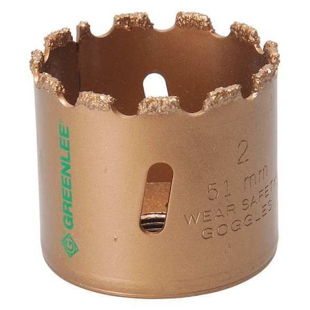 51mm Hole Saw Carbide Grit Pk2 by USA Greenlee Hole Saws & Cutters