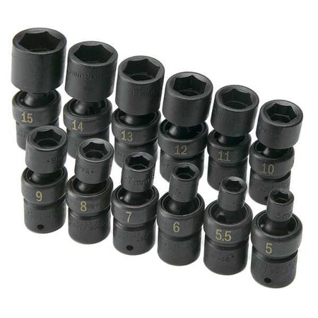 Impact Socket Set Metric Square 12 pcs by USA SK Socket Sets
