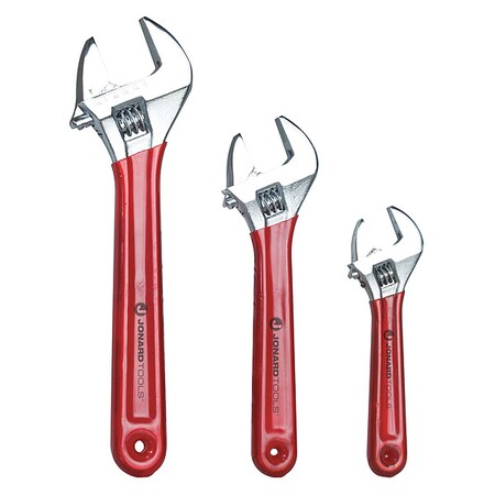 Adj. Wrench Set 6" 8" 10" Chrome 3 Pc. by USA Jonard Adjustable Wrenches