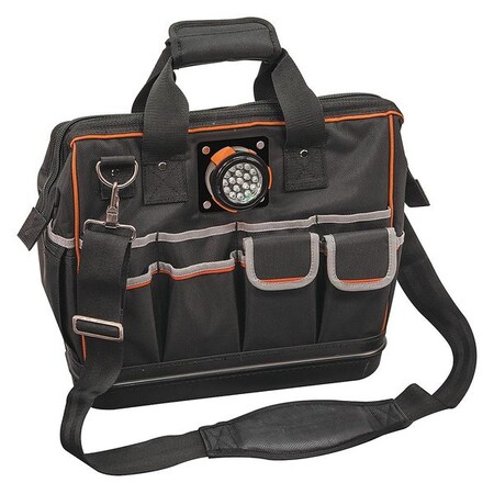 15 1/4" Electricians Tool Bag 31 Pockets Black Orange by USA Klein Soft Sided Tool Storage Products
