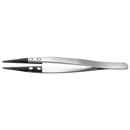 Tweezers Plastic Tip 5in Flat Round by USA Techni Tool Inspection & Retrieving Tweezers