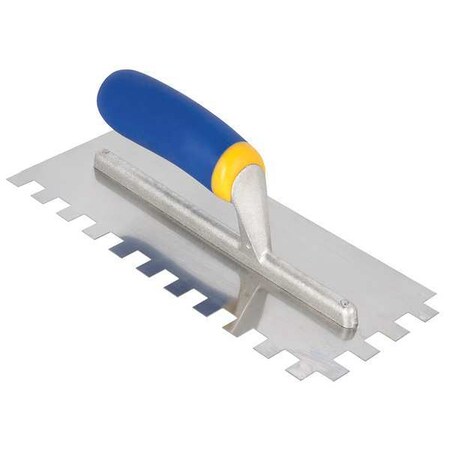 Notched Trowel 4 1/2 x 11 In SS Square by USA QEP Tile Trowels