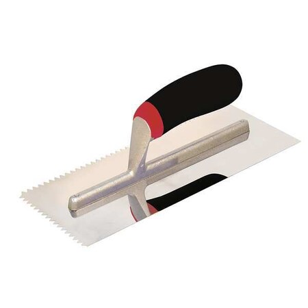 Notched Trowel 4 1/2 x 11 In SS V Notch by USA QEP Tile Trowels
