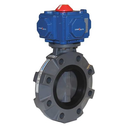 Butterfly Valve 4in PVC FPM Pneu Spr Rtn by USA Hayward Pneumatic Flow Control Valves