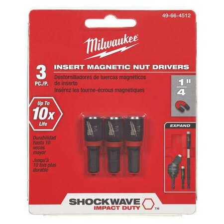 Insert Nutsetter 1/4" Hex 1 1/2" L PK3 by USA Milwaukee Nut Setters & Bit Holders
