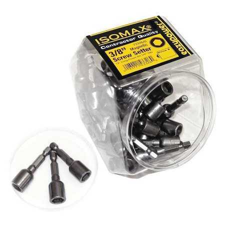 Nutsetter 3/8" Hex 1 1/2" L Steel PK50 by USA Eazypower Nut Setters & Bit Holders