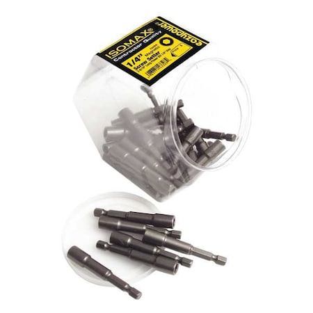 Nutsetter 1/4" Hex 2 1/2" L Steel PK50 by USA Eazypower Nut Setters & Bit Holders
