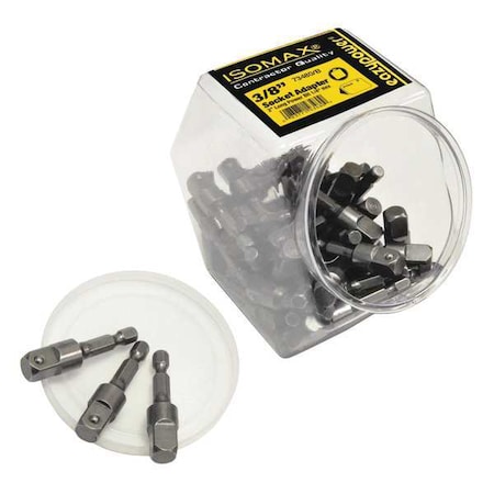 Socket Adapter 1/4 Hex 3/8 Sq 2" PK50 by USA Eazypower Nut Setters & Bit Holders