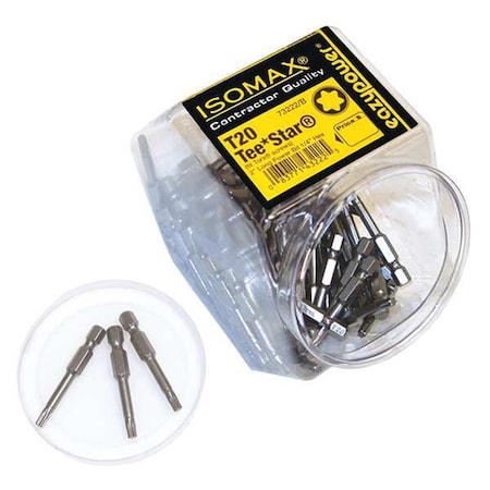 Insert Bit 1/4" Torx T20 2" PK100 by USA Eazypower Screwdriver Bits