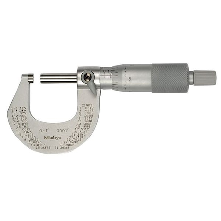 Outside Mic 0 1 Ratchet NIST Case by USA Mitutoyo Micrometers