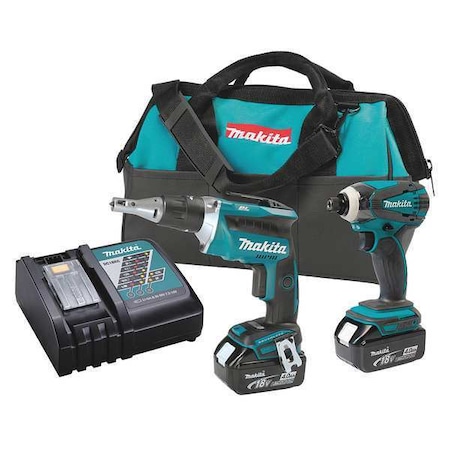 Cordless Impact Driver Kit 18.0V 2 pcs. by USA Makita Cordless Power Tool Combination Kits