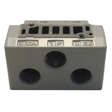 Sub Plate 1/8 in. NPT 0.29 Cv by USA SMC Pneumatic Solenoid Air Control Valves