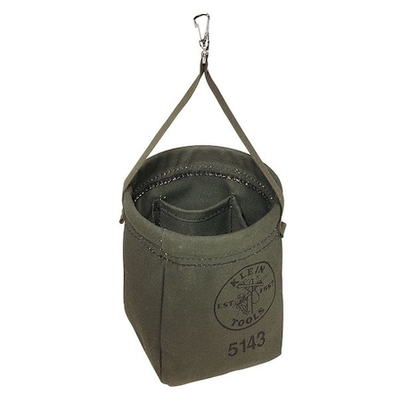 Tapered Bag 6 1/2 x 7 2 Pkt Canvas Grn by USA Klein Bucket Bags & Tool Organizers