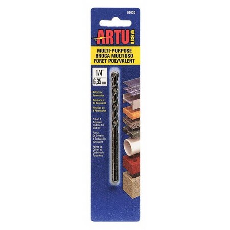Multi Purpose Drill Bit 1/4 x 4 1/8 In by USA Artu Pilot Point Drill Bits