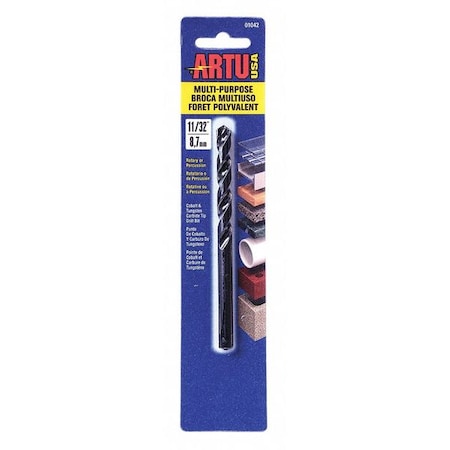 Multi Purpose Drill Bit 11/32 x 5 In by USA Artu Pilot Point Drill Bits