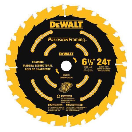Precision Blade 24 Teeth 6 1/2 In by USA Dewalt Circular Power Saw Blades