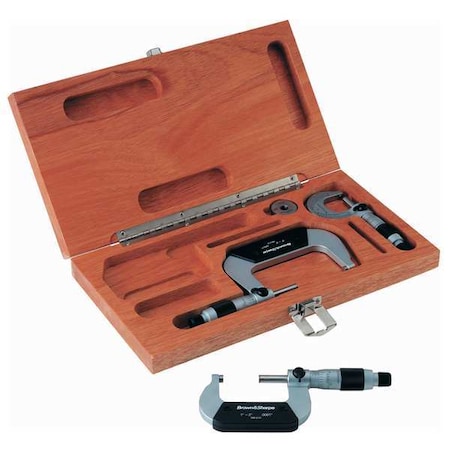 Outside Micrometer Set 0 to 3 Type 599 181 901 1 by USA Brown & Sharpe Micrometer Sets