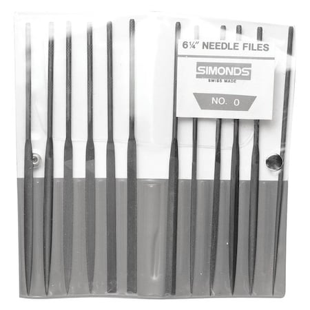 Needle File Set 5 1/2in.L Swiss Natural by USA Simonds Hand Files & Rasps