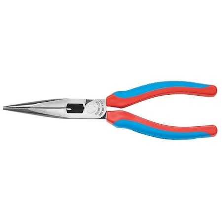 Long Nose Plier 7 13/16 in. Serrated Type E318CB by USA Channellock Solid Joint Pliers