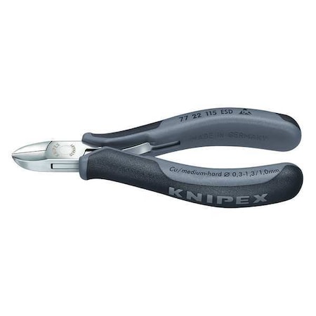 4 1/2" Electronics Diagonal Cutter ESD Ergonomic Grip Type 77 22 115 ESD by USA Knipex Solid Joint Pliers