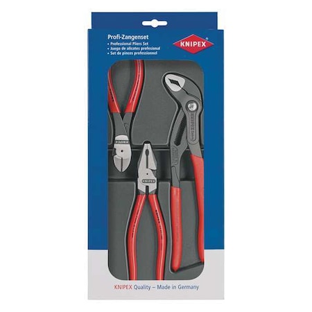 Plier Set Dipped 3 Pcs. Type 00 20 10 by USA Knipex Pliers Sets