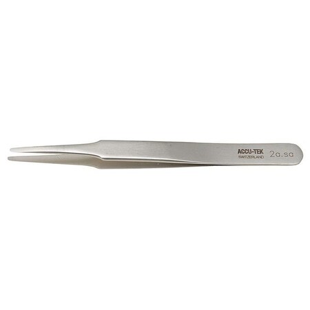 Tweezer Tapered Flat 4 3/4in.L by USA Accu Tek Inspection & Retrieving Tweezers