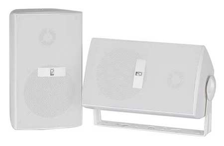 Outdoor Box Speakers White 4in.D 60W PR by USA Poly Planar Audio Speakers