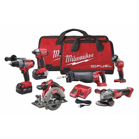 M18 Cordless Combination Kit 6 pcs. 5.0Ah by USA Milwaukee Cordless Power Tool Combination Kits