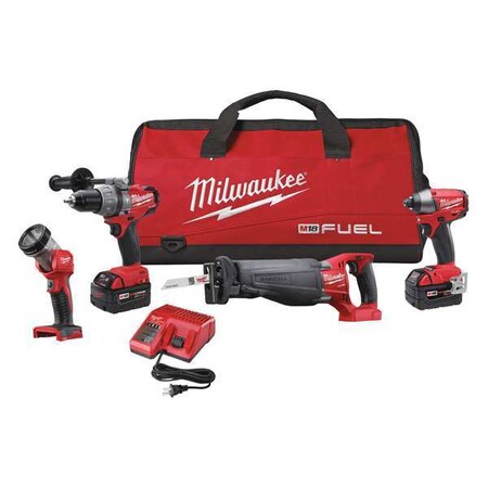 M18 Cordless Combination Kit 4 pcs. 5.0Ah by USA Milwaukee Cordless Power Tool Combination Kits