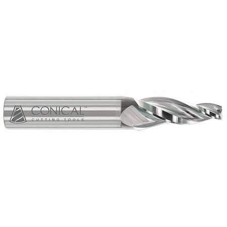Tapered End Mill HSS 0.063in 3 3/8inL RH by USA Conical Tool High Speed Steel End Mills