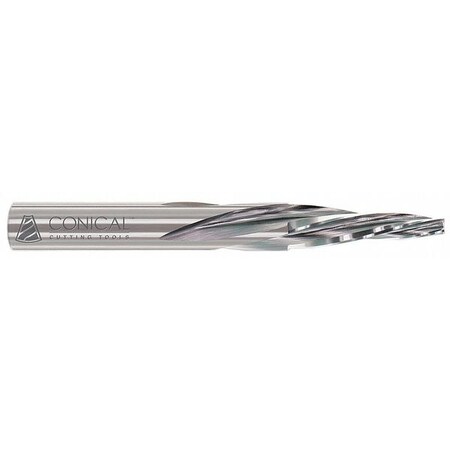 Spiral Tapered End Mill HSS 0.188in 4 FL by USA Conical Tool High Speed Steel End Mills