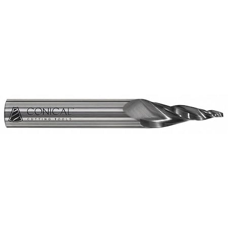 Tapered End Mill CBD 0.5in 4in L 4 FL RH by USA Conical Tool Carbide End Mills