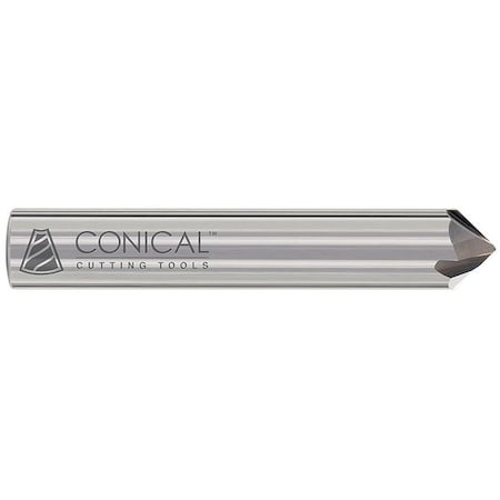Chamfer Cutter Carbide 0.01in 2 1/2in L by USA Conical Tool Carbide End Mills