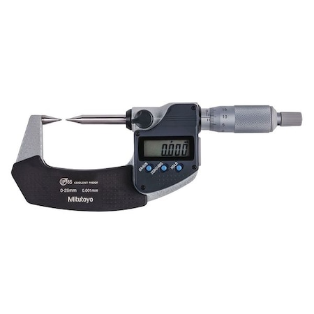 Digimatic Point Mic 0 25Mm Ip 65 Type 342 261 30 by USA Mitutoyo Micrometers