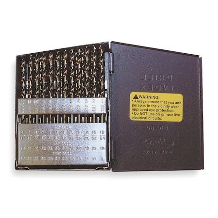 Screw Mach Drill Set 60 PC HSS Blk Oxide by USA Cle Line Screw Machine Length Drill Bits