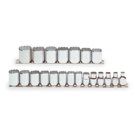 Socket Set Metric 3/8 in. Dr 21 pc Type J52215 by USA Proto Socket Sets