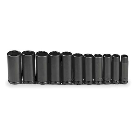 Impact Socket Set 1/2 In Dr 11 pc Type J74112 by USA Proto Socket Sets